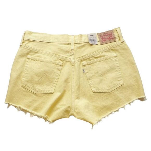 Levi's 501 Button Fly Jean Shorts Yellow Cut Off Hem Size 32 NWT - Picture 4 of 4
